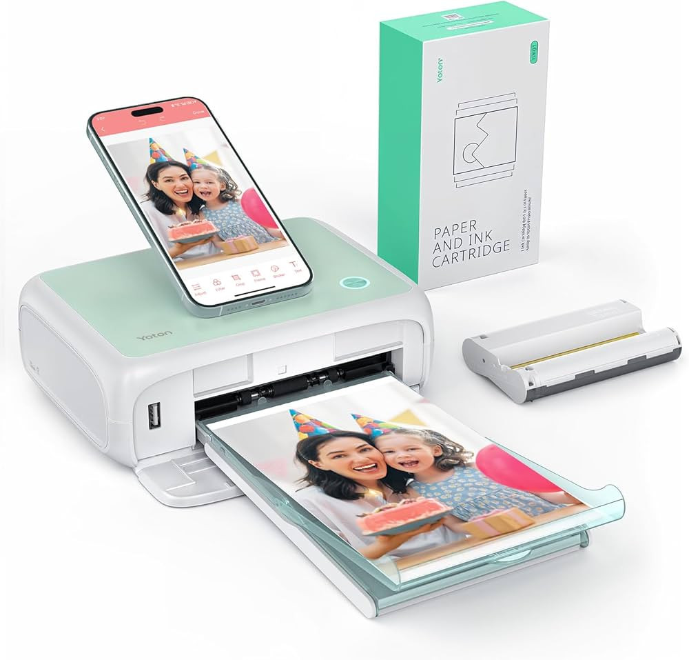 YOTON Photo Printer, Picture Printer with 54 Sheets (4x6) & 1 Cartridges, Support AR Video Printi... | Amazon (US)