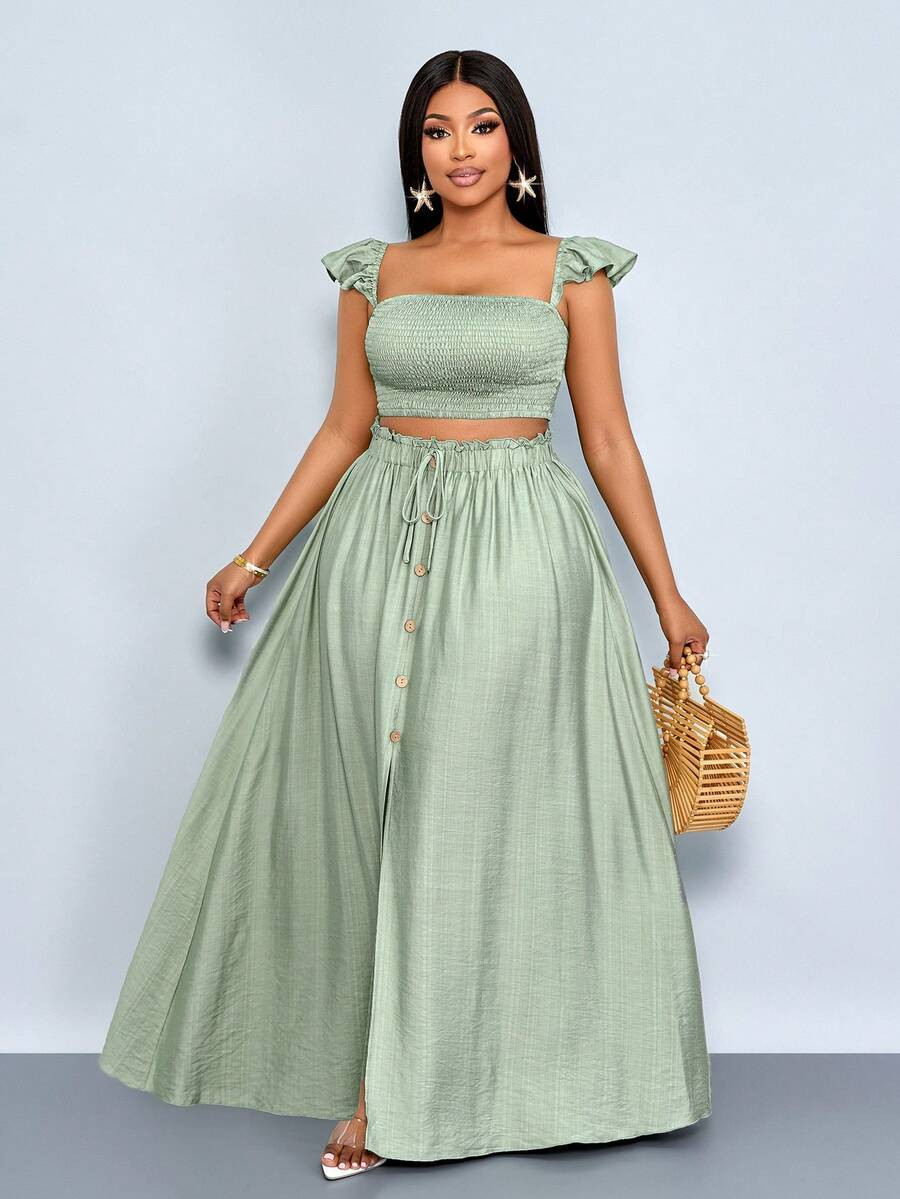 SOLERSUN Plus Size Women's Vacation Romantic Elegant Linen-Like Off Shoulder Small Flying Sleeves... | SHEIN