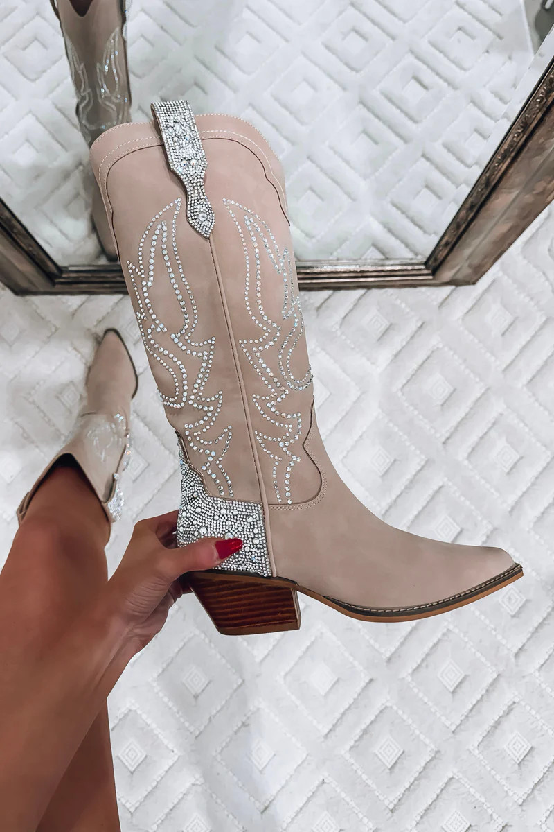 Posie Western Rhinestone Boots | Matte Blaque | Matte Blaque