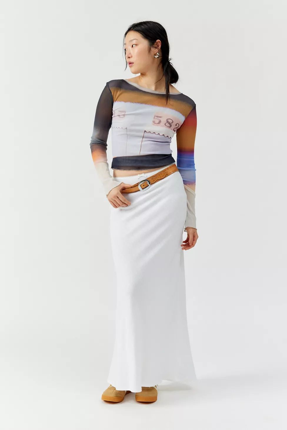 Urban Renewal Remnants Slub Linen Maxi Skirt | Urban Outfitters (US and RoW)