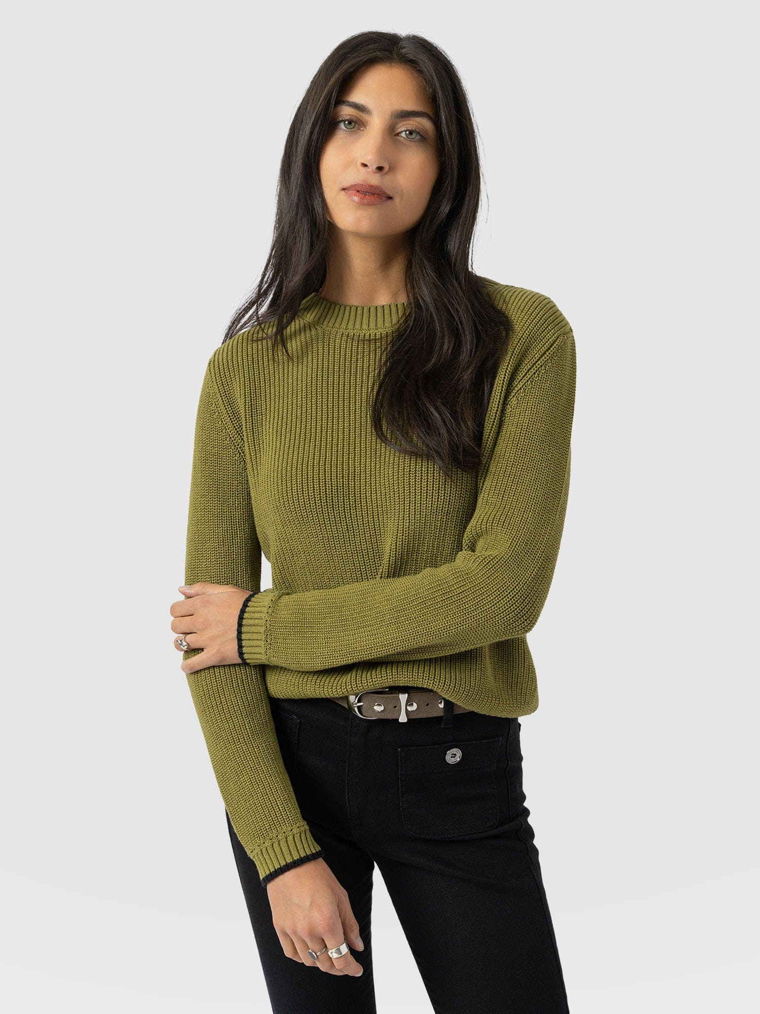 Remy Crop Sweater - Khaki | Saint + Sofia