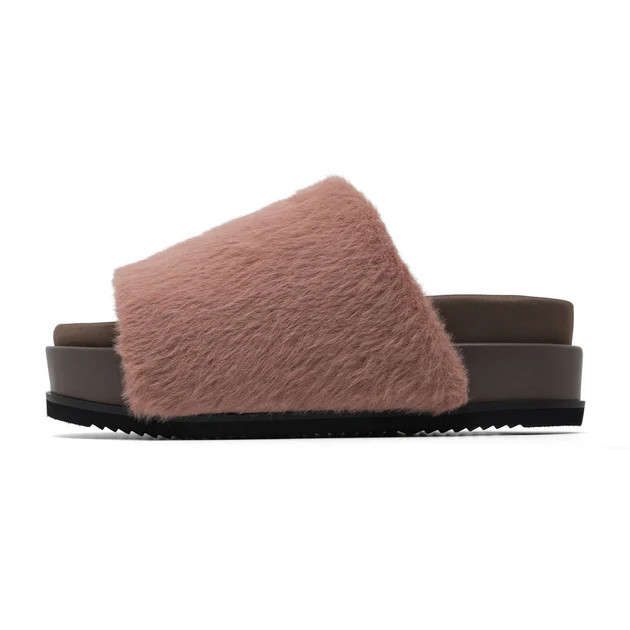 ROAM LONG LUXE STACK PLATFORM MAUVE FAUX FUR | ROAM