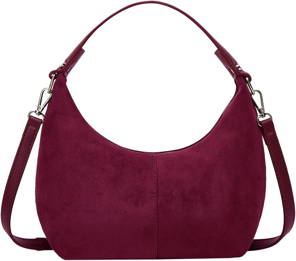 Suede Crescent Bag Women 2025 Retro Suede Slouchy Bag Fall Work Handbag Shoulder Bag Slouchy Tote... | Amazon (US)