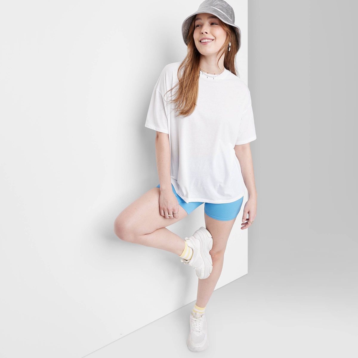 Women's Elbow Sleeve Oversized T-Shirt - Wild Fable™ White L | Target