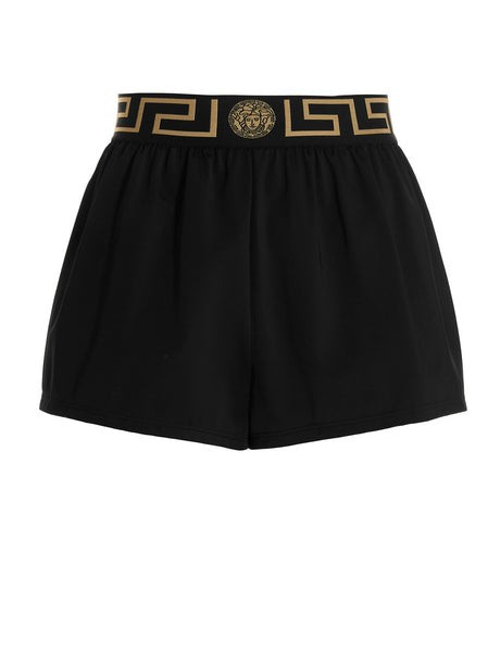 Versace Logo Waistband Swim Shorts | Cettire Global