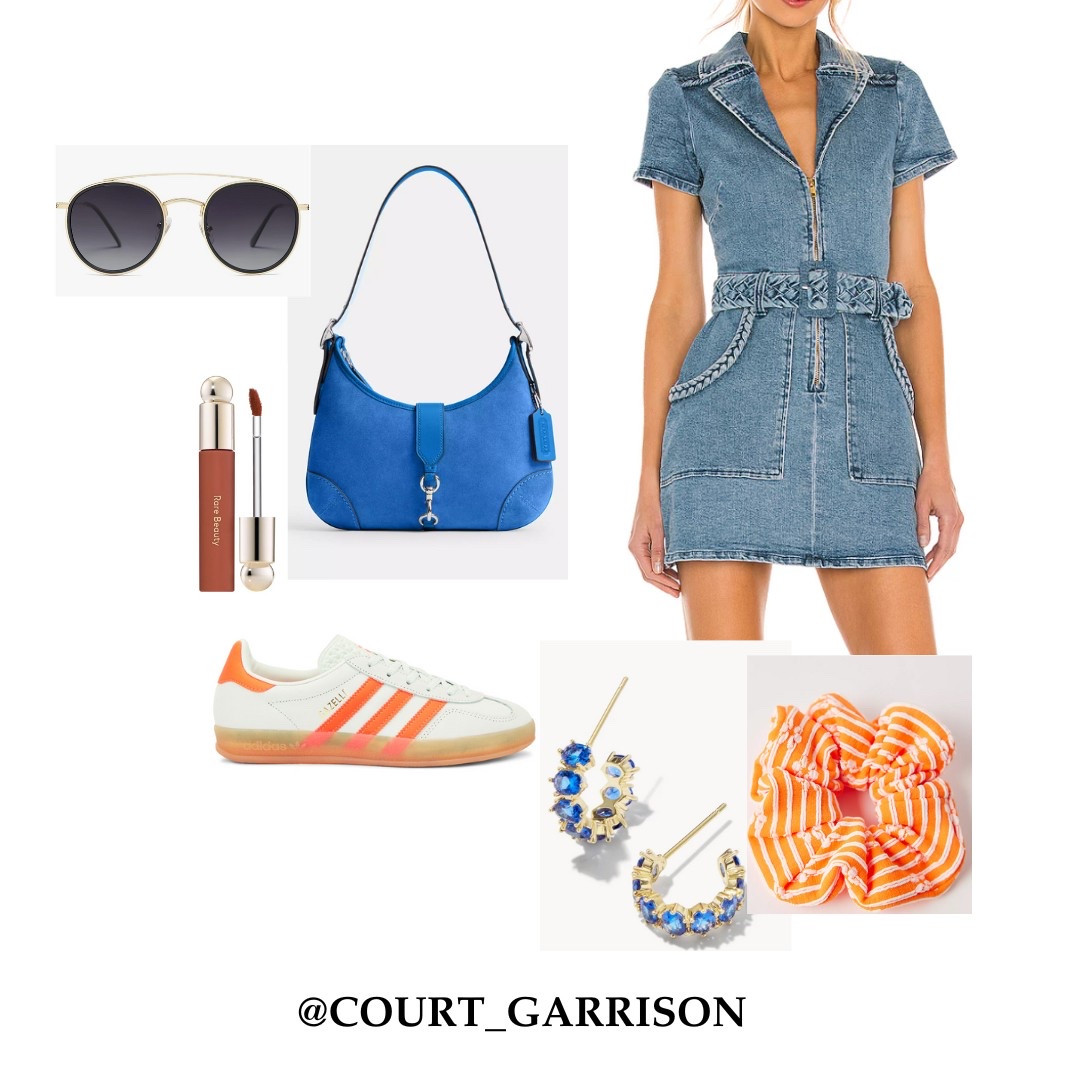 OKC Thunder Game outfit ideas for the NBA FINALS playoff series 
 🏀 ⚡️💙 denim dress with embellishments, orange adidas sneakers, blue earrings, “old money” Target sunglasses, RARE Beauty lip oil and you’re gorgeous ⚡️⚡️⚡️ Go Thunder! 



NBA
Thunder 
Oklahoma City 
Summer Outfits 
Country concert outfits 
Vacation outfits 

#LTKStyleTip #LTKGiftGuide #LTKTravel