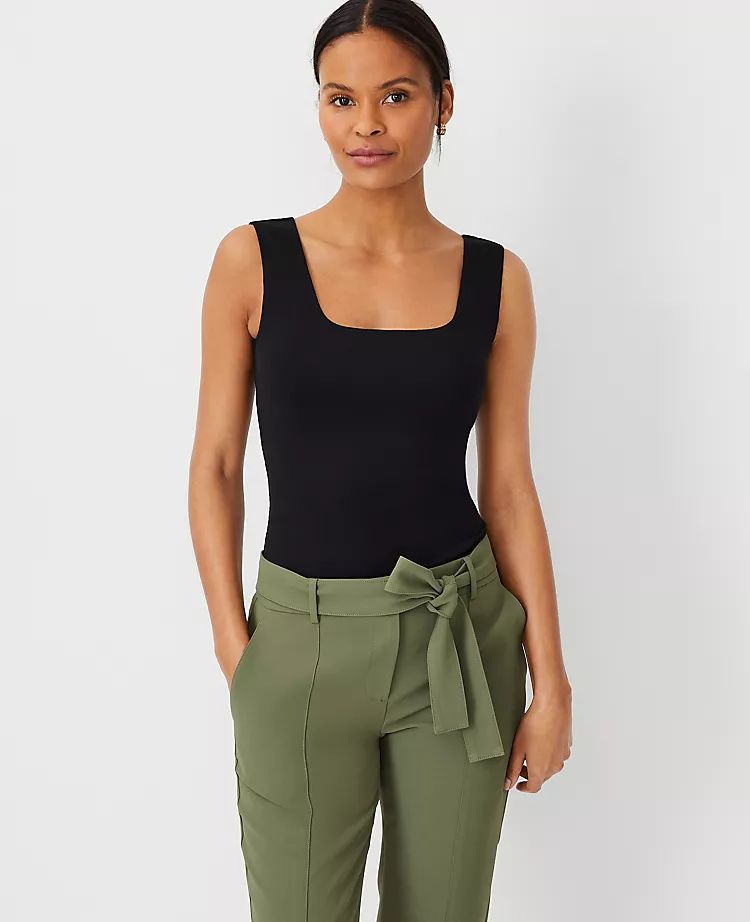Refined Knit Square Neck Tank Top | Ann Taylor (US)