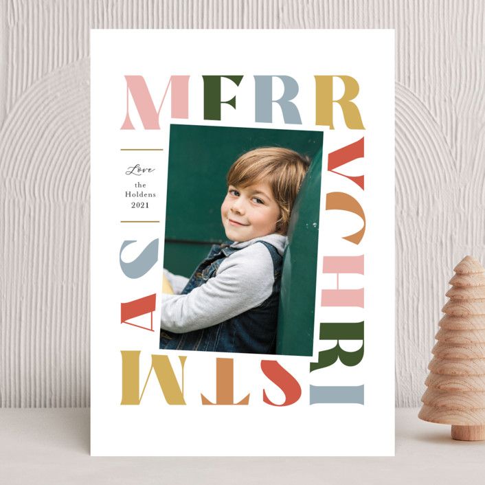"Bright hope" - Customizable Christmas Photo Cards in Red by Jennifer Wick. | Minted