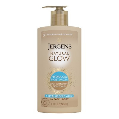 Jergens Natural Glow Hydra Gel Self Tanning Moisturizer for Face and Body - Fair to Medium - 8.3 fl oz | Target