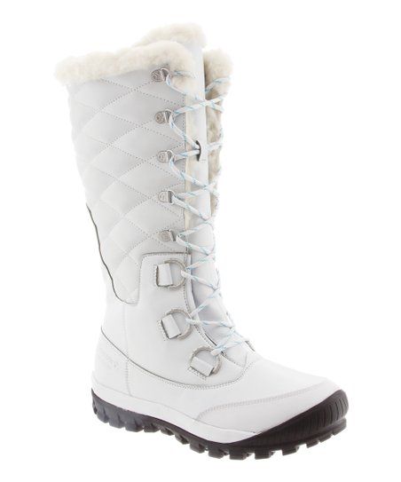 White Isabella Water-Resistant Leather Snow Boot - Women | Zulily