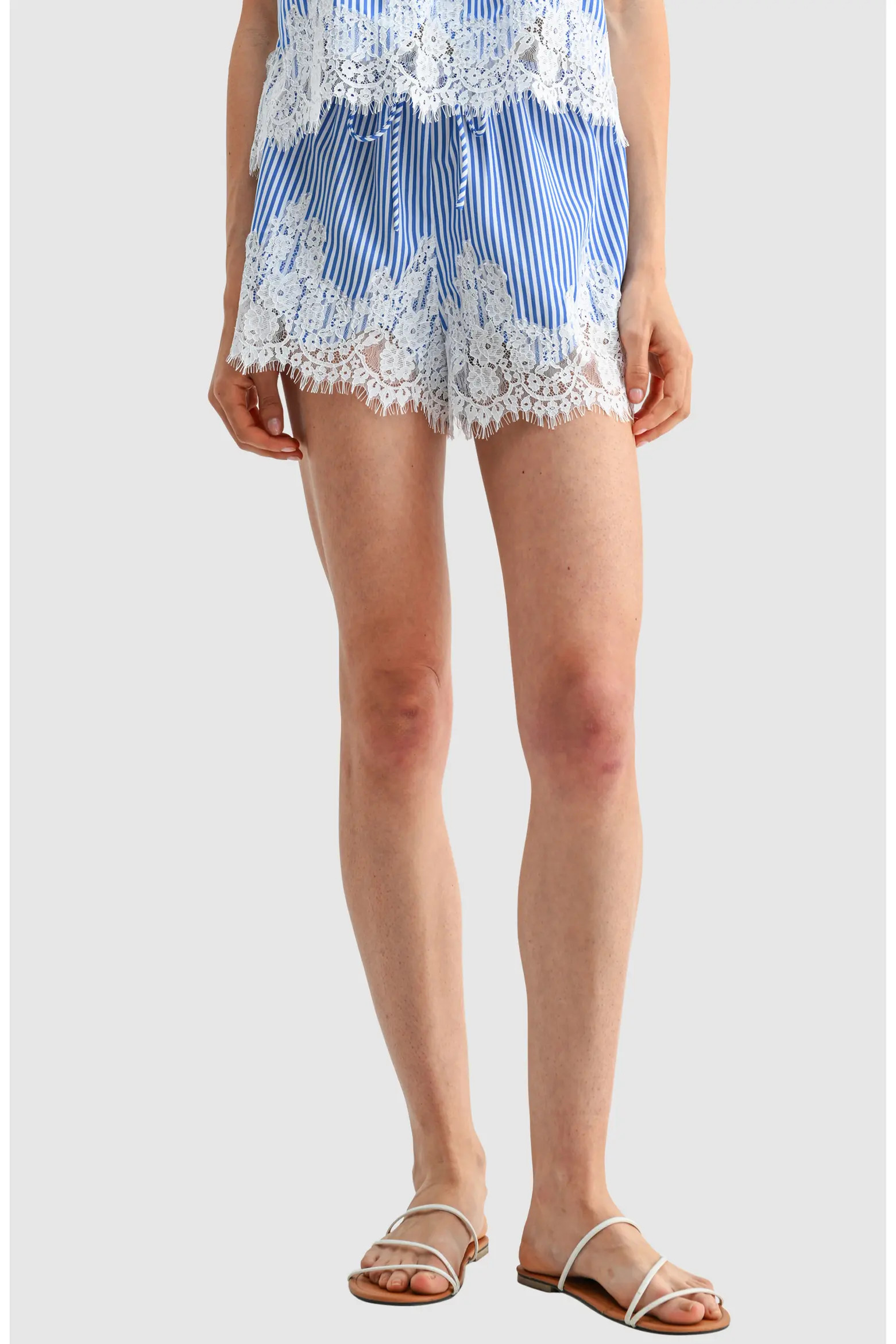Lace Hem Stripe Shorts (Women) | Nordstrom | Nordstrom