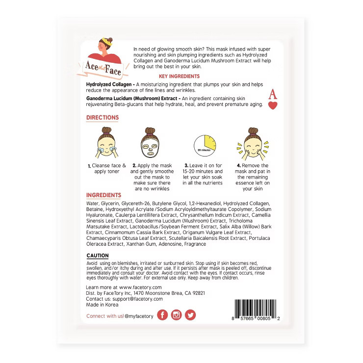 Facetory Ace that Face Collagen Mask - 0.88 fl oz | Target