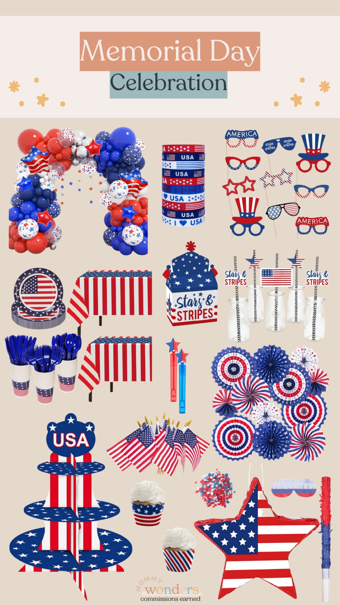Memorial Day celebration supplies! These could even be used for The Fourth of July! 

#LTKFamily #LTKParties #LTKStyleTip