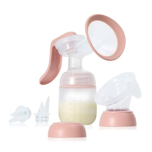 Frida Mom 2-in-1 Breast Pump: Manual Hand Pump & Hands-Free Automatic Suction Cup, Dual-Mode, Wireless Milk Collector, Ergonomic Handle, SoftFeel Flange for Breastfeeding | Amazon (US)
