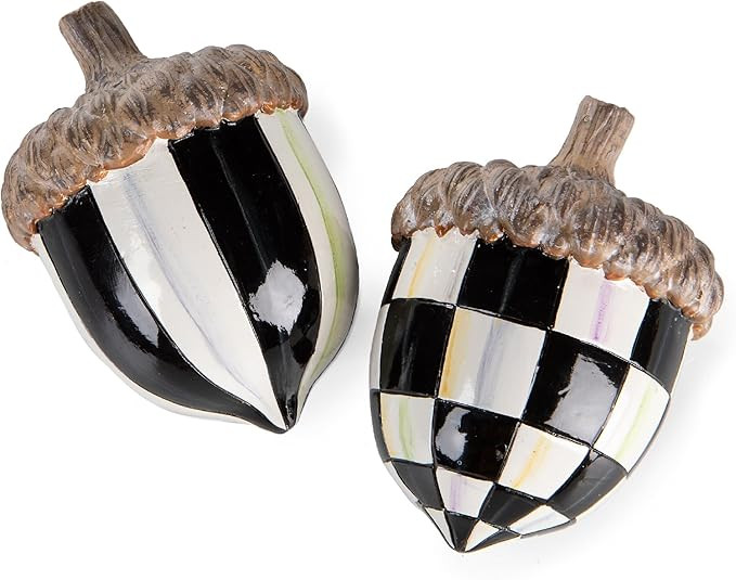 MACKENZIE-CHILDS Decorative Acorns, Resin Acorn Fall Decor for Kitchen and Home, Set of 2, Black-... | Amazon (US)