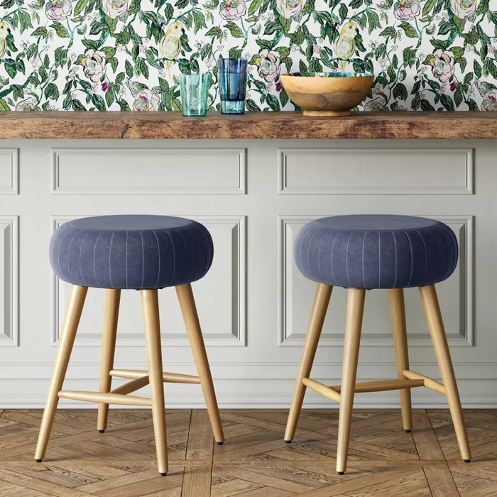 Bebbia Pleated Velvet Counter Stool - Opalhouse™ | Target
