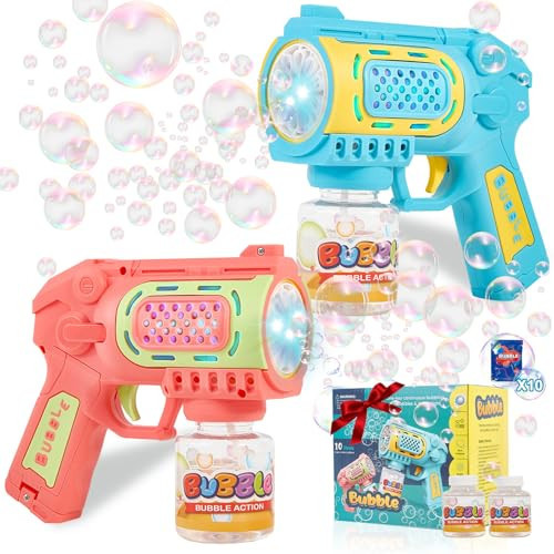 Toys for 3+ Year Old Boys Girls: 2 Pack Bubble Gun Machine with Bubble Solution, Kids Toys for Ages 2-4 4-6 5-7, Outdoor Outside Toy for Kids Ages 4-8, Gifts for 3 4 5 6 7 8 Year Old Boys Birthday | Amazon (US)