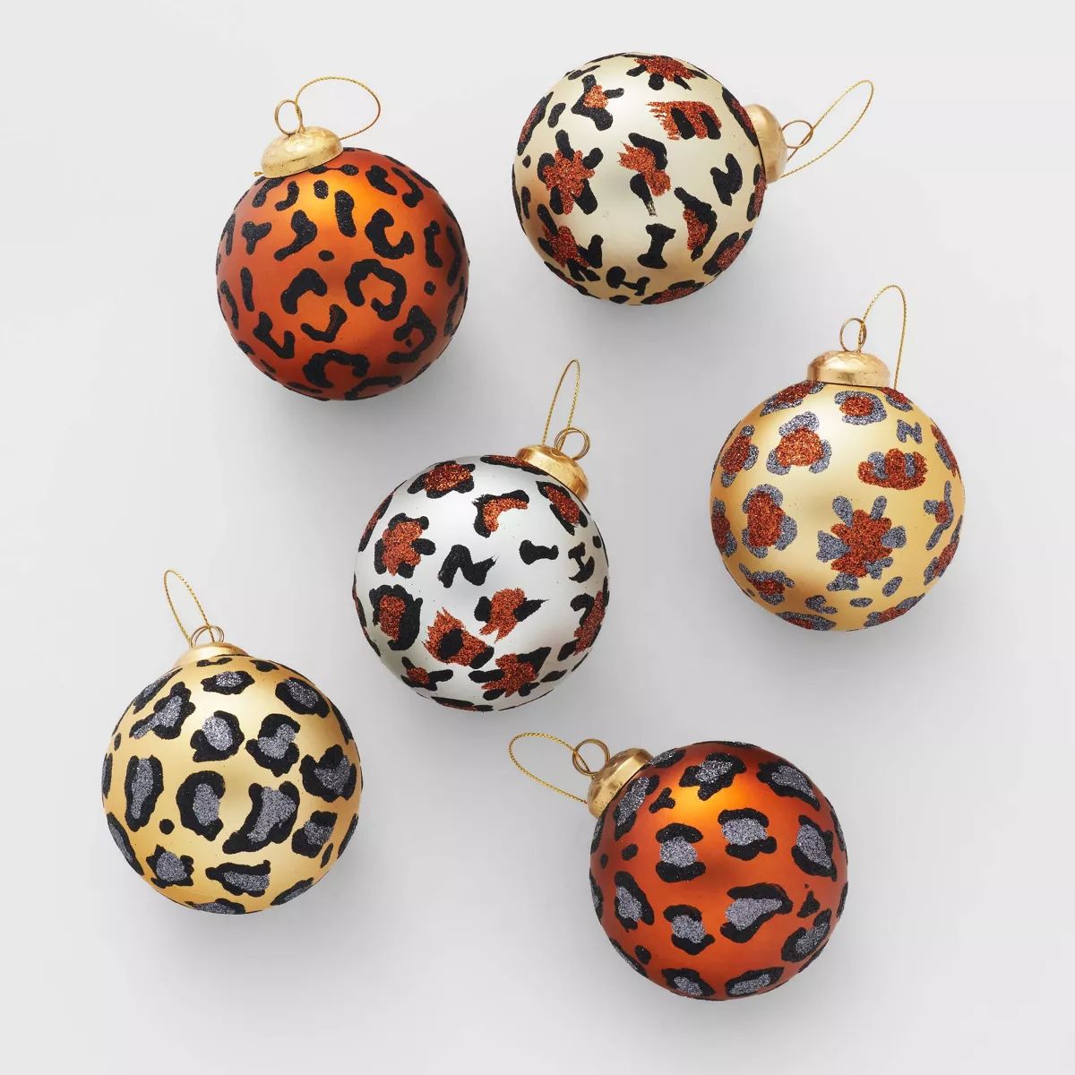 Leopard Print Shatter-Resistant Round Christmas Tree Ornament Set 9pc - Wondershop™ | Target