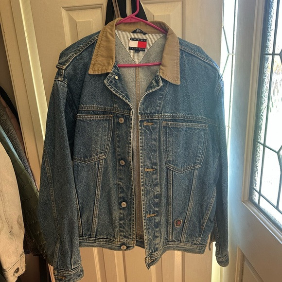 Vintage Tommy Hilfiger Denim Jacket with Tan Collar | Poshmark