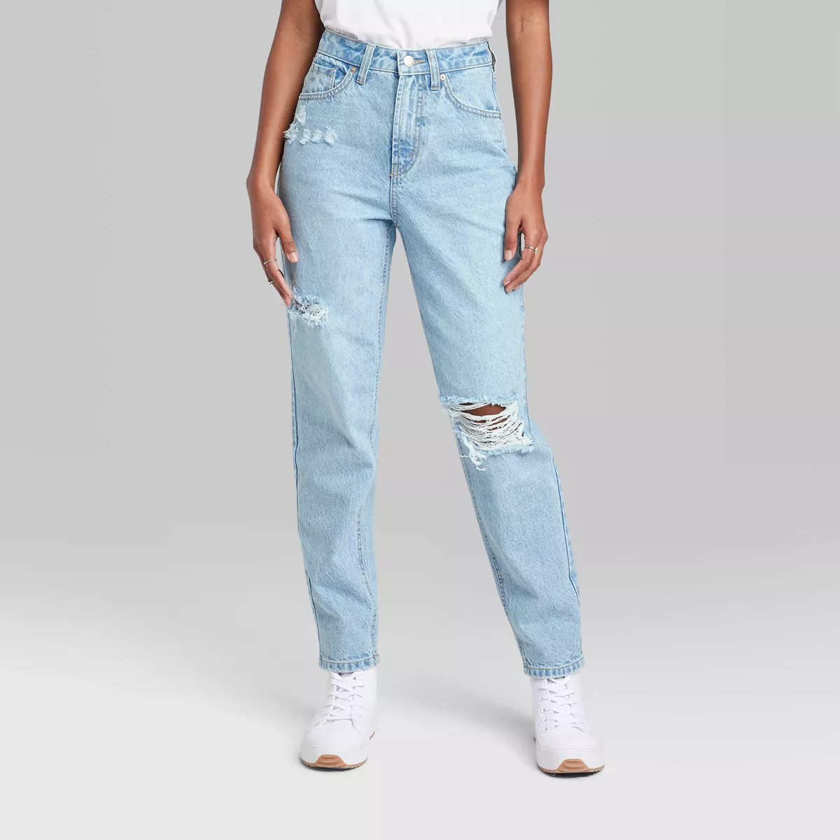 Women's Super-High Rise Curvy Tapered Jeans - Wild Fable™ Light Wash 4 | Target