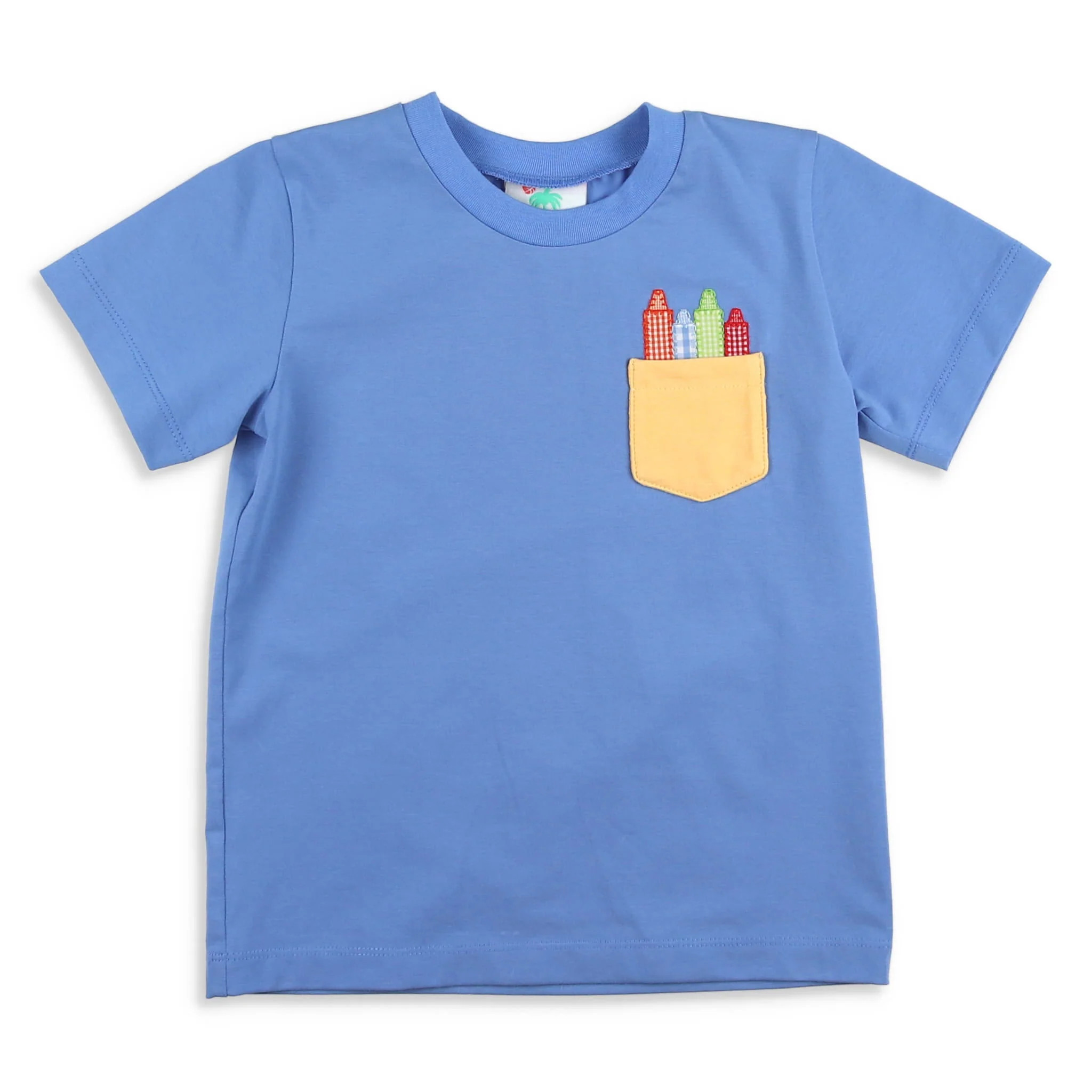 Boys Applique Pocket Shirt - Color Me Happy - Shrimp and Grits Kids | Shrimp and Grits Kids