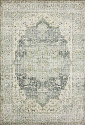 Loloi II Skye Collection SKY-12 Charcoal / Dove, Traditional 5'-0" x 7'-6" Area Rug | Amazon (US)