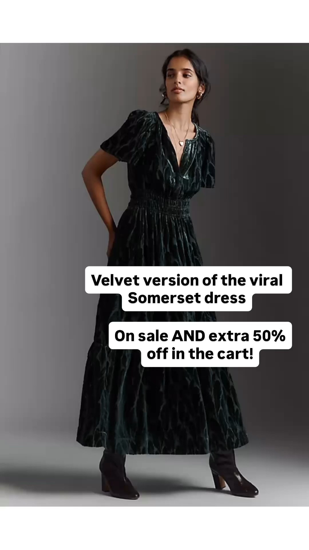 Anthropologie clearance sale is so good right now!

This velvet dress is discounted AND an extra 50% off in cart.

#LTKFindsUnder100 #LTKSaleAlert