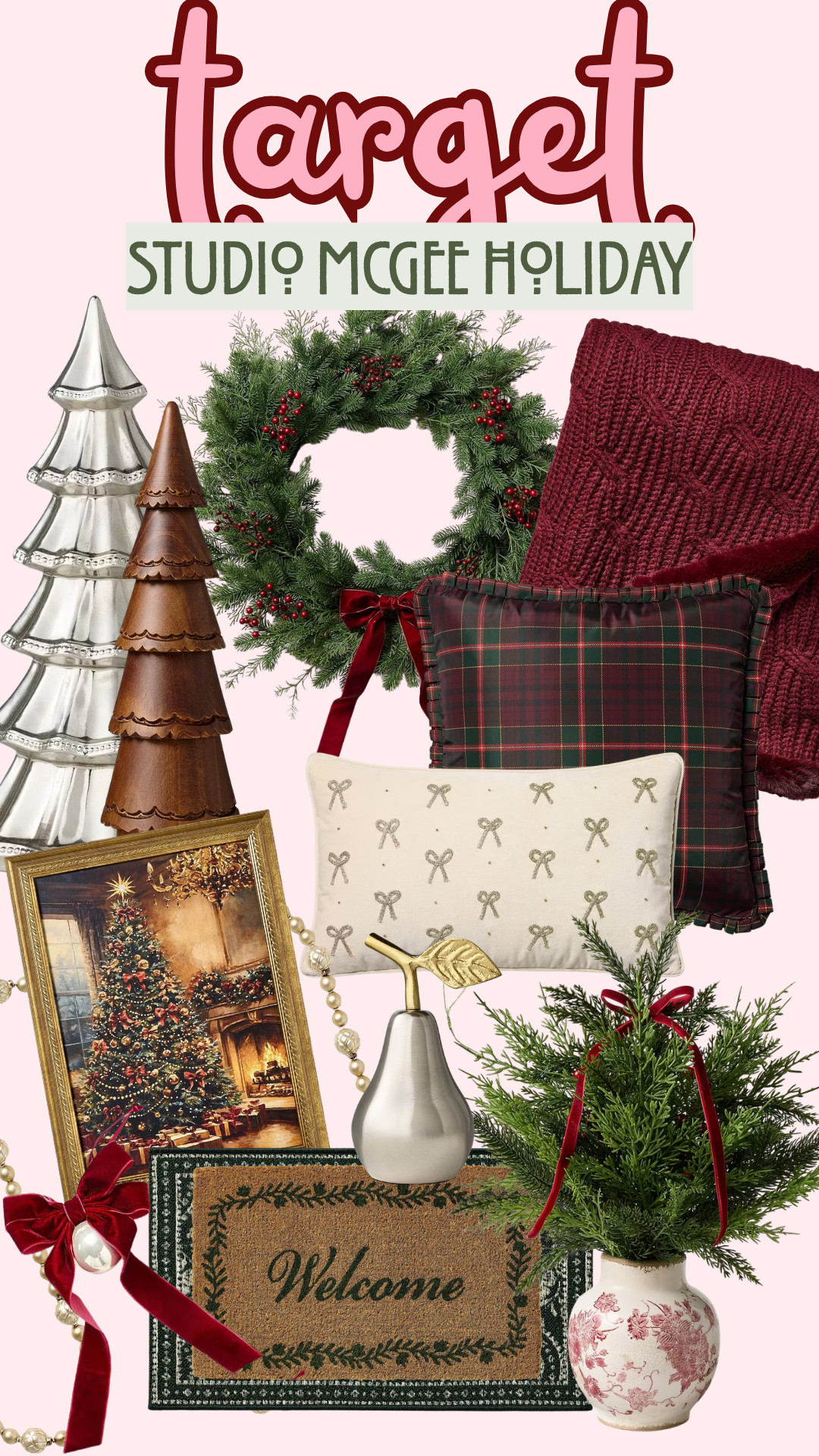 Studio McGee Christmas at Target 🎄❤️ rich reds, classic plaids + all the cozy holiday details. These pieces look SO much more expensive than they are!! 

 #LTKSeasonal #LTKHome