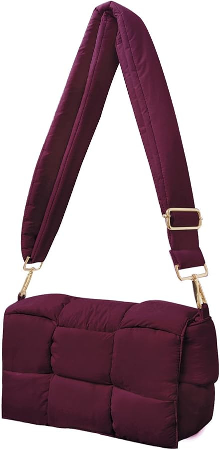 NAARIIAN Puffer shoulder bag Nylon padded woven handbag designer crossbody dupes women down purse | Amazon (US)