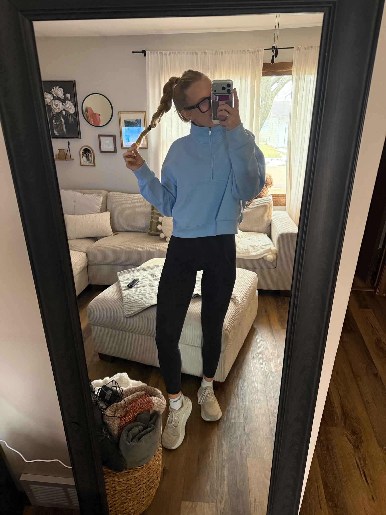 another look at today’s outfit—01.07.26 🩵🏃🏼‍♀️💨

4 in black Lululemon leggings
Medium in white Old Navy tank top
Large in blue Walmart half zip (sized up a couple sizes for a more oversized fit)
9 in white New Balance running shoes
🧦 socks are from Old Navy :)

Lululemon leggings, Lululemon finds, Lululemon fashion, black leggings, running outfits, workout outfits, Old Navy finds, Old Navy activewear, Old Navy tank tops, white tank tops, Walmart finds, Walmart fashion, Walmart sweatshirts, blue half zip sweatshirt, Walmart trends, trending at Walmart, New Balance shoes, running shoes

#LTKootd #LTKActive #LTKfitnessgoals