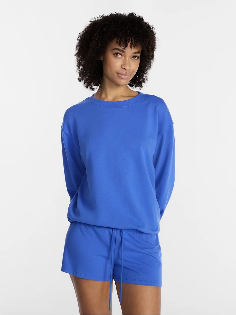 No Boundaries Sleepwear Top with Long Sleeves, Women\u2019s XXS-3X | Walmart (US)
