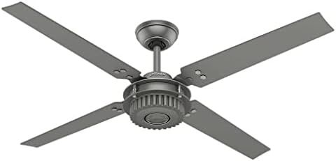 Hunter Chronicle Industrial Indoor / Outdoor Ceiling Fan with Wall Control, 54", Matte Silver | Amazon (US)