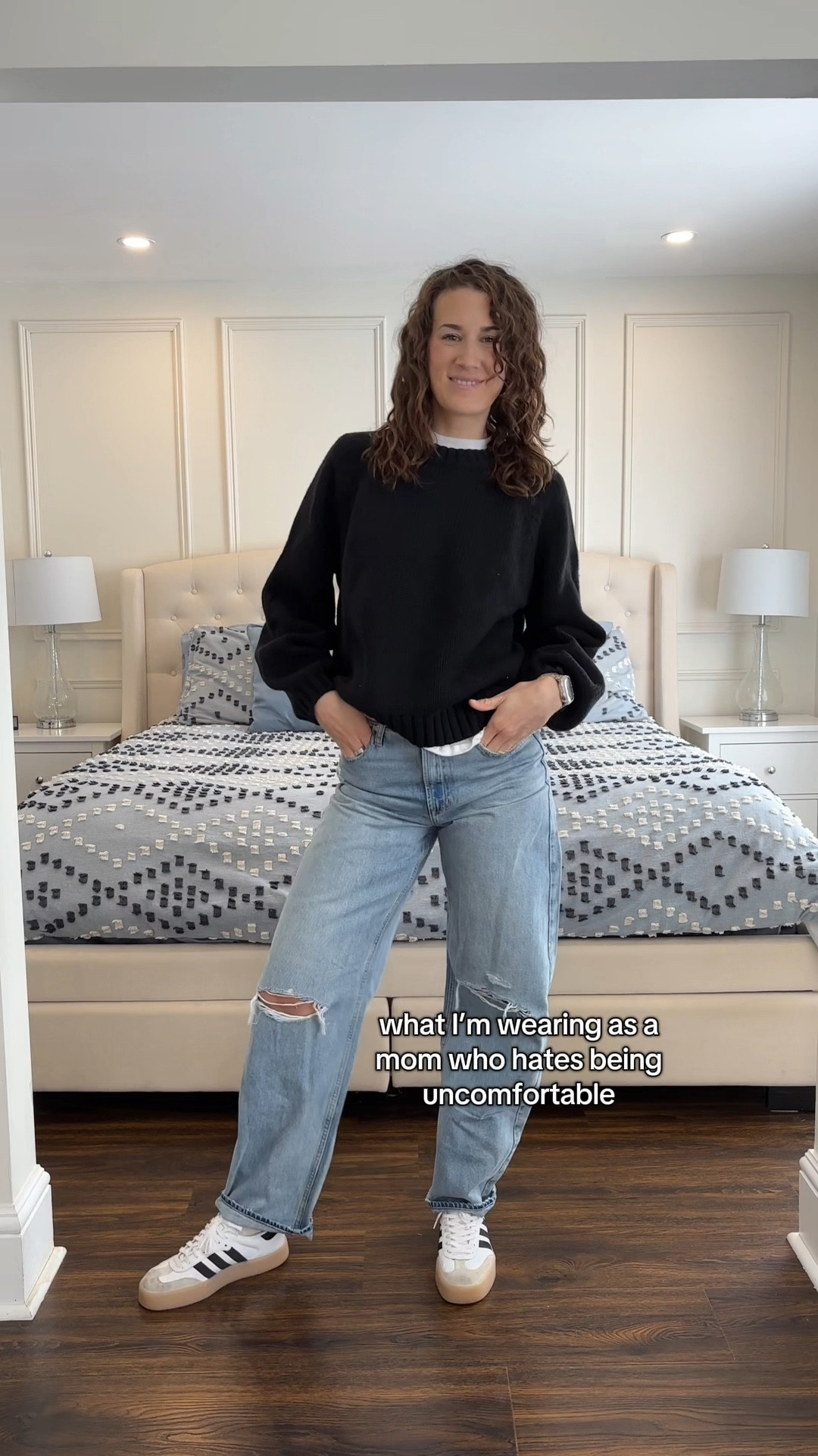 Wearing a 28 tall in the jeans and a size medium in the sweater 

#LTKFashionMonth #LTKspring #LTKcanada