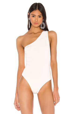 superdown Sammy Strap Back Bodysuit in White from Revolve.com | Revolve Clothing (Global)
