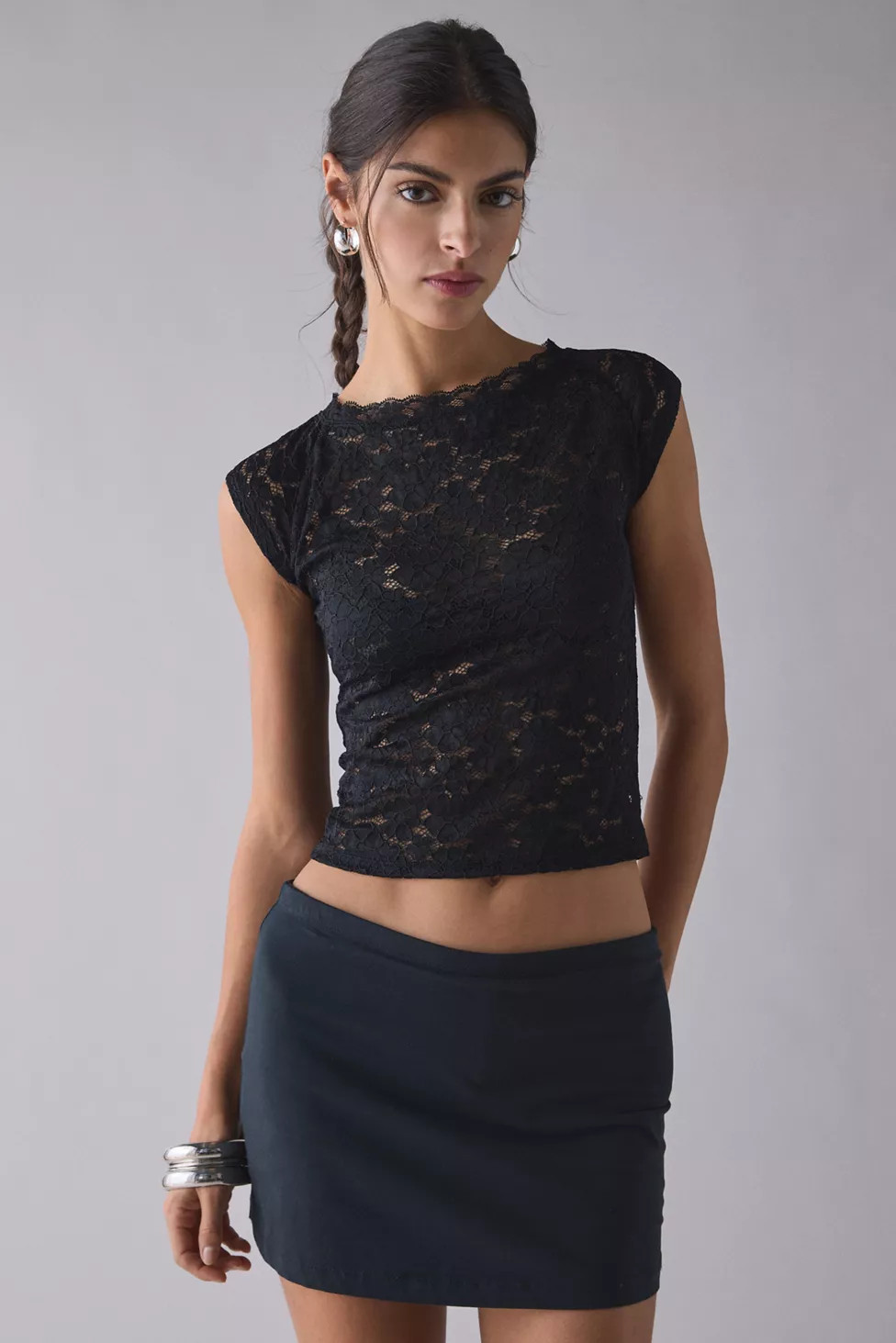 Out From Under Lace Boatneck Tee | Urban Outfitters (US and RoW)