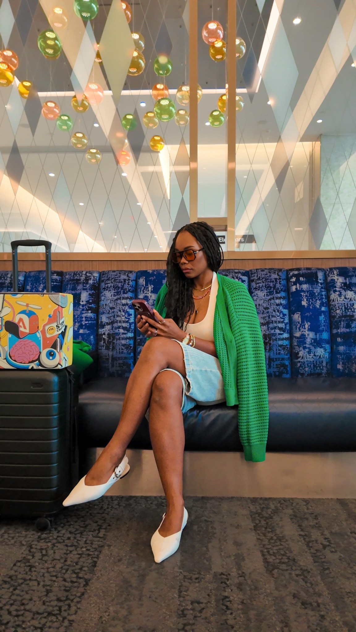 It just dawned on me that I don’t have to wear sweatpants to the airport. My new favorite jorts are from Amazon and I live in them and these Jeffrey Campbell sling backs. Backless halter from Zara .

#LTKShoeCrush #LTKStyleTip #LTKTravel