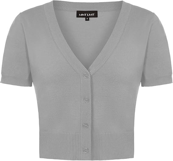 MINTLIMIT Women's Cropped Shrug Bolero 3/4 Sleeve Button Down Cardigan Sweater | Amazon (US)