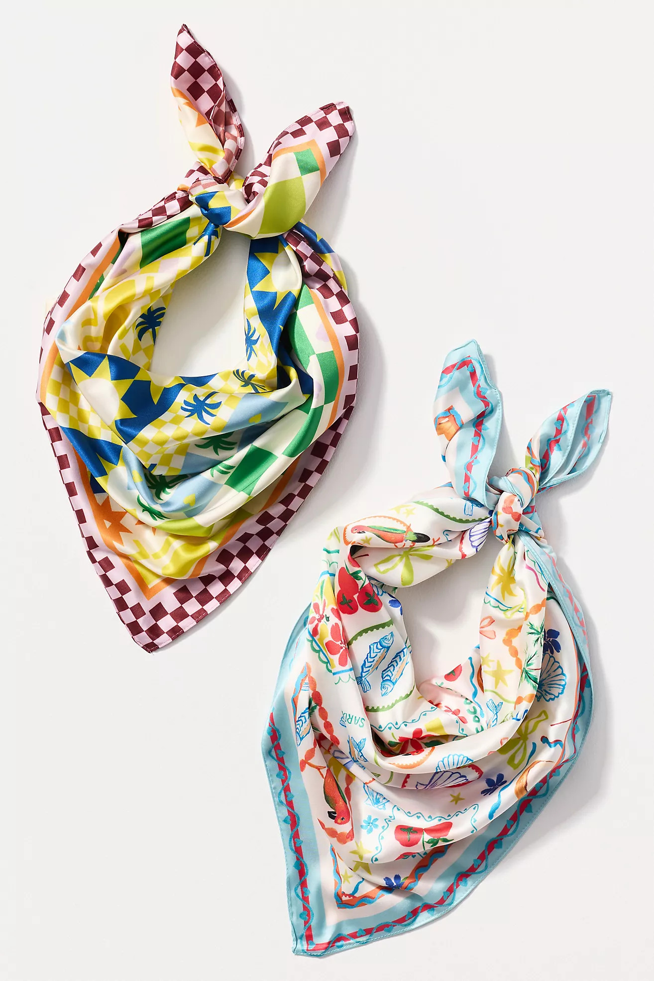 Celandine Printed Hair Scarves, Set of 2 | Anthropologie (US)