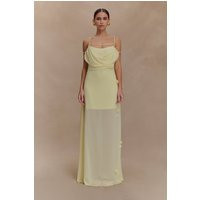 Rosalie Floral Chiffon Maxi Dress / Pastel Lemon | MESHKI | XXS | MESHKI US