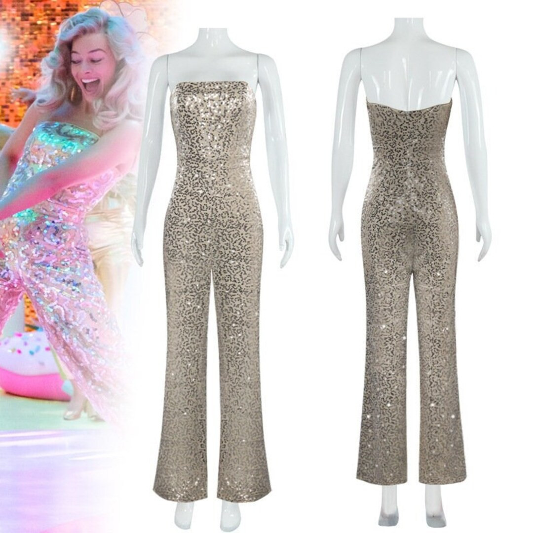 2023 Margot Robbie Gold Disco Jumpsuit Disco-inspired - Etsy | Etsy (US)