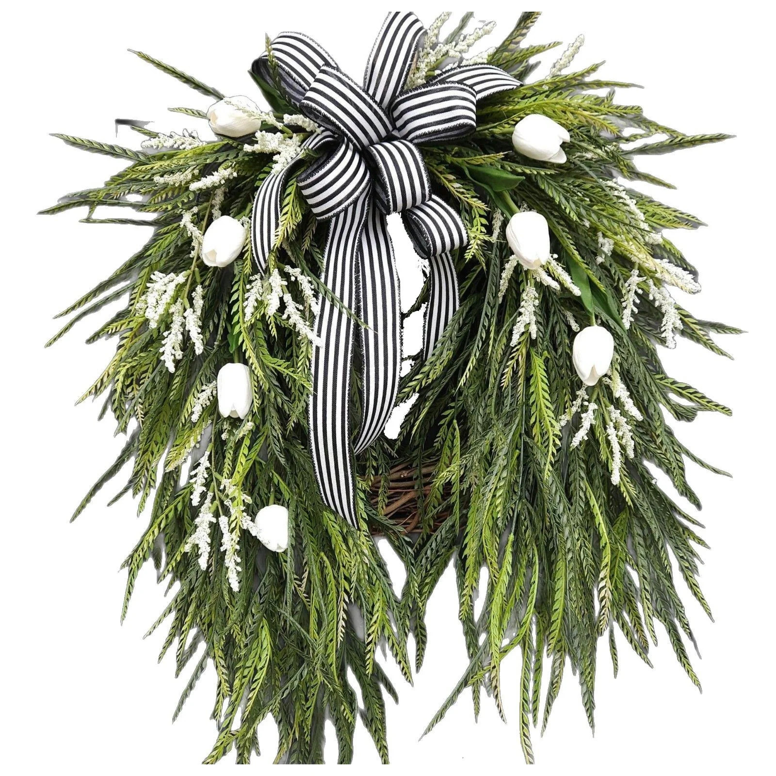 Leojiow Wreaths For Front Door Floral Wreath Year Round Outside Rose Spring Summer With Green Far... | Walmart (US)