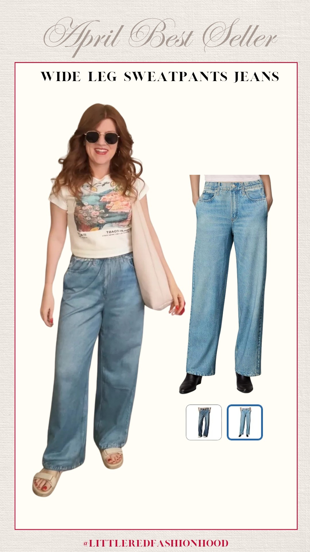 April Best Seller: Wide leg sweatpants jeans! 

#LTKStyleTip #LTKFindsUnder100 #LTKSeasonal
