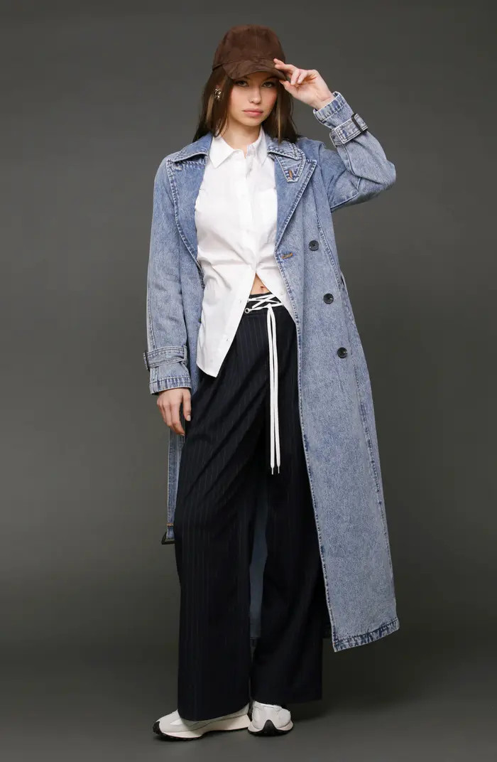 Relaxed Maxi Denim Trench Coat | Nordstrom