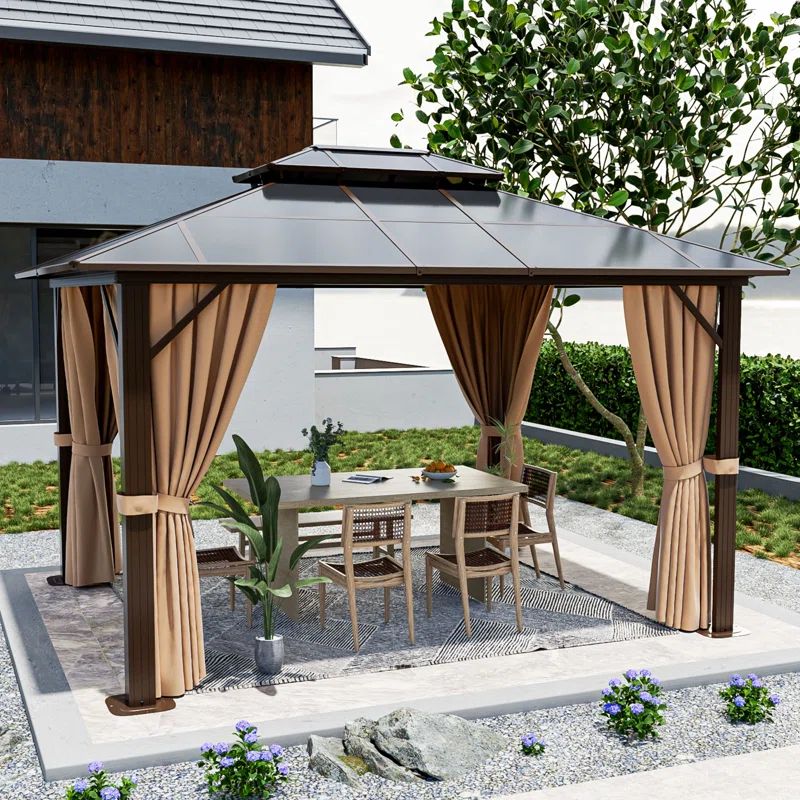 13 Ft. W x 10 Ft. D Aluminum Patio Gazebo | Wayfair North America