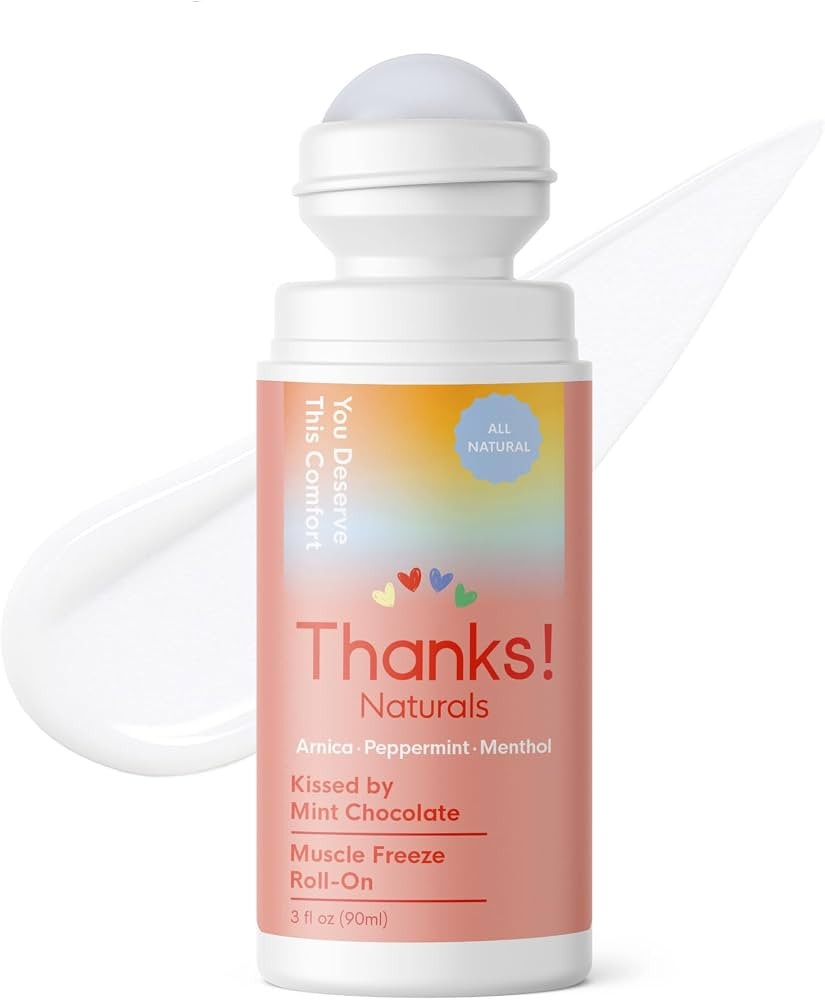 Muscle Freeze Roll On, Kissed by Mint, Vegan, Cold Pressed Formula with Chocolate, Eucalyptus, Pe... | Amazon (US)
