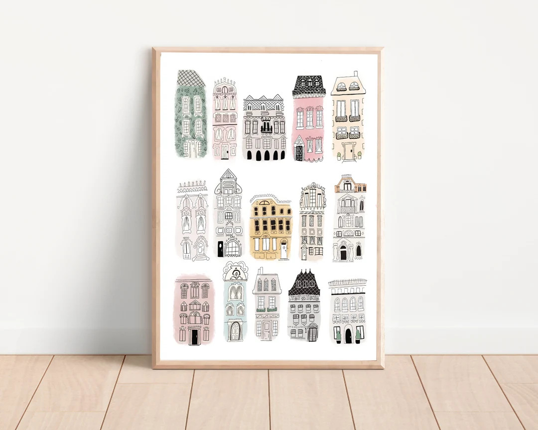 Digital download 8x10 print, wall art townhome instant download, home printable, | Etsy (US)
