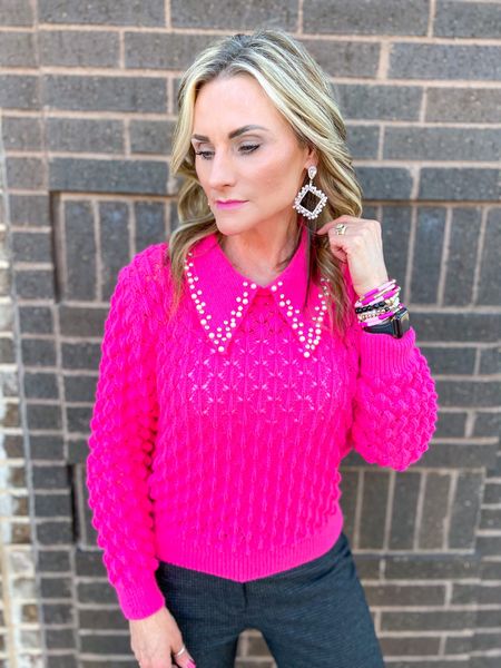 Sweater with pearl & rhinestone embellishments. A great Valentines sweater & under $2️⃣5️⃣! 

#LTKunder50 #LTKSeasonal
