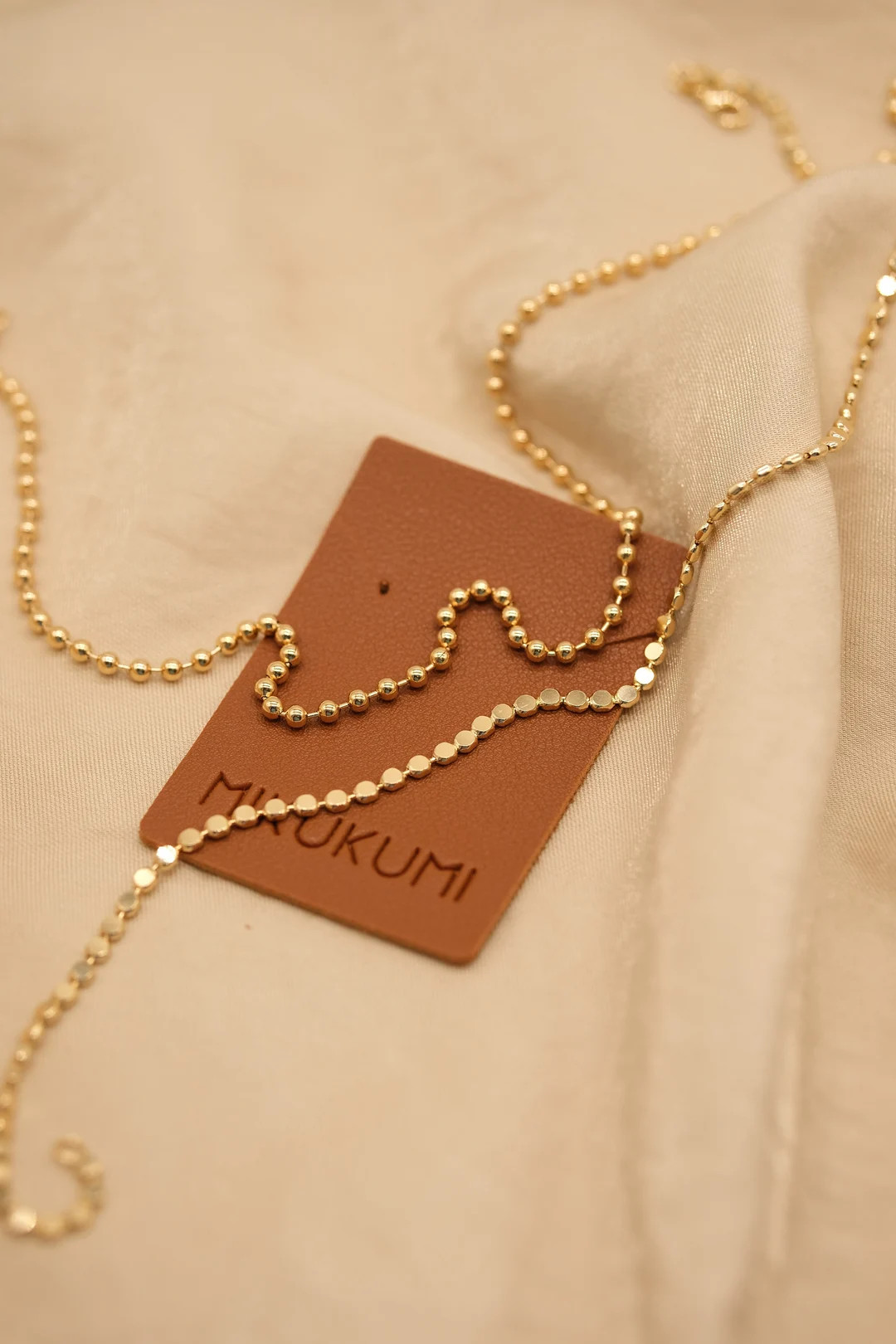 18K Gold Chain Necklace Bead Necklace Everyday Necklace - Etsy | Etsy (US)