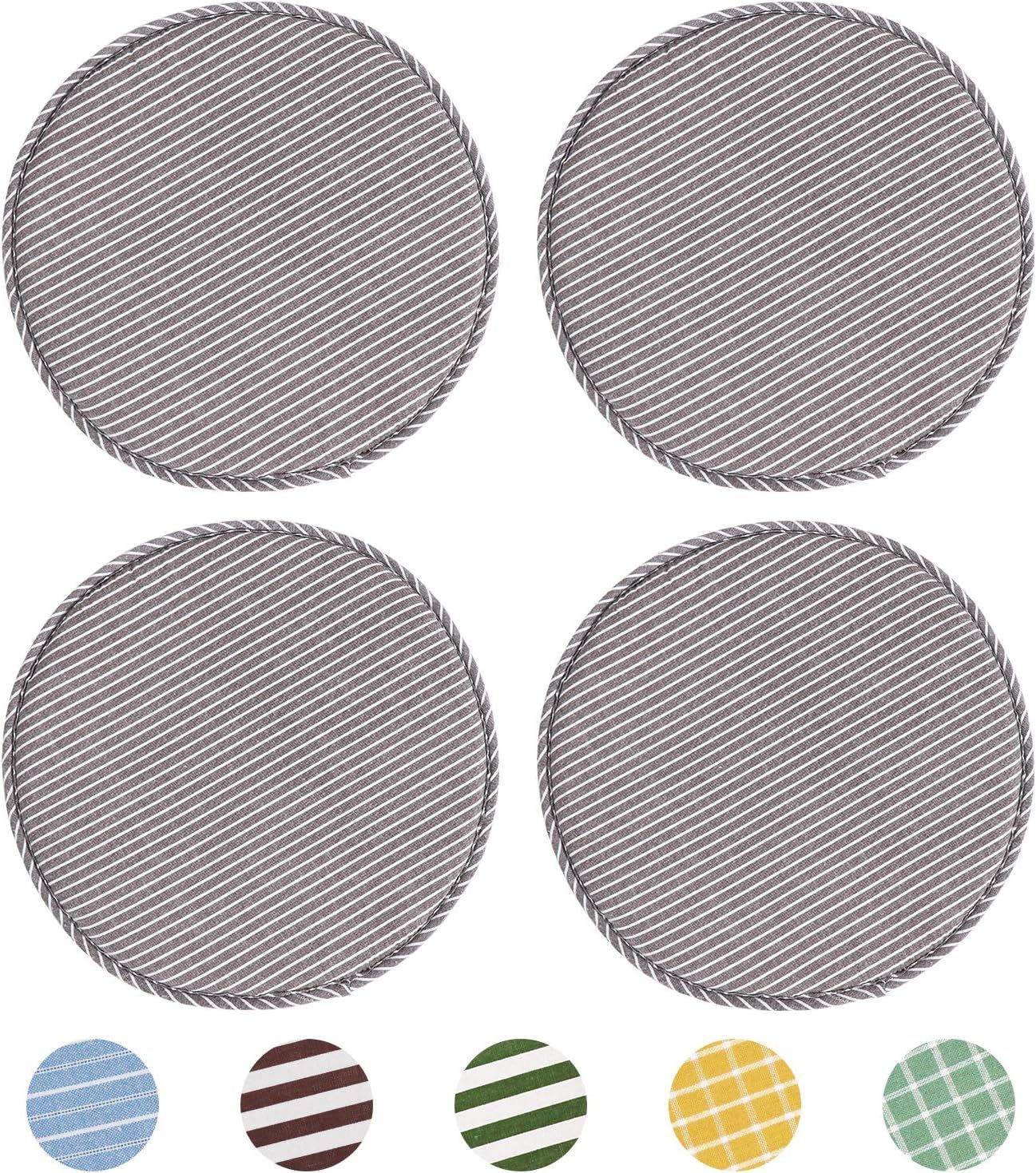 Round Stool Chair Cushions for Kitchen Dining Seat Pads with Ties 4 Pack Non Slip Cushions Pad fo... | Amazon (US)
