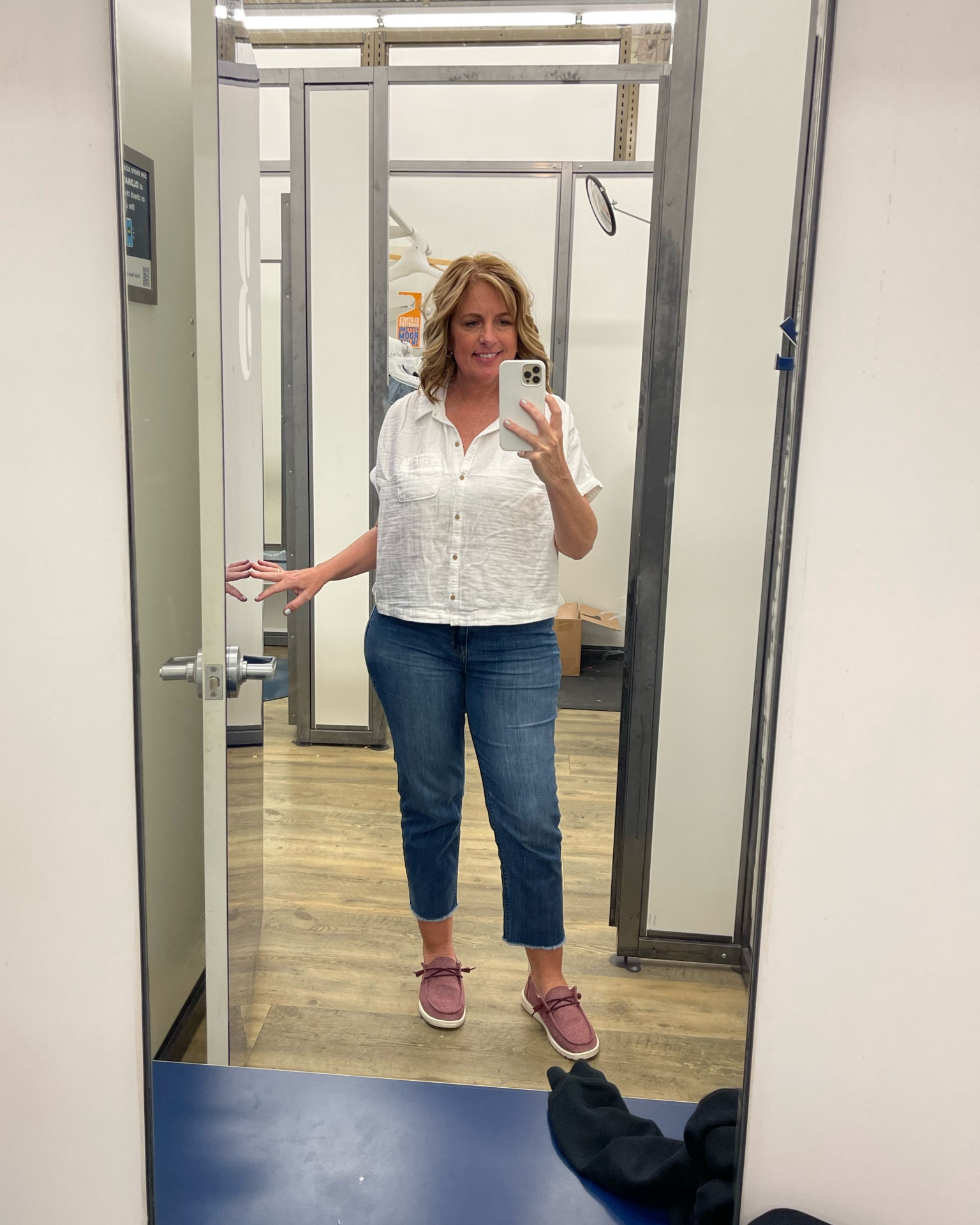 50% off on this Old Navy cropped button up!  We bought it last night after dinner and I’m so excited to wear to cookouts and summer lunches!  My cropped jeans are from Sams club last year but I found a link for them, and I love my comfy Hey Dudes!  

#LTKFind #LTKstyletip #LTKshoecrush